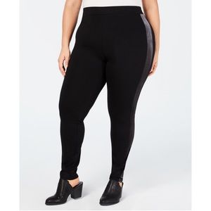 16W 18W Style & Co Velour Trim Black Leggings Plus